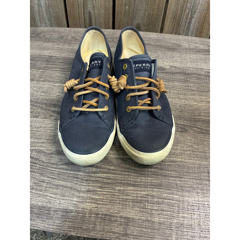 Sperry Top-Sider Crest Vibe Navy Blue Canvas Sneakers STS90550 Womens 7.5‎ M
